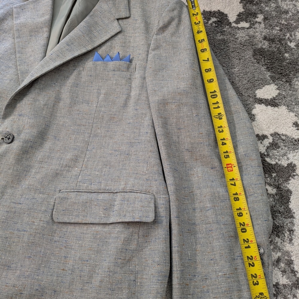 Vintage Palm Beach Blazer Mens Check 48R Tweed Sport Coat 60s-70s - Picture 11 of 12